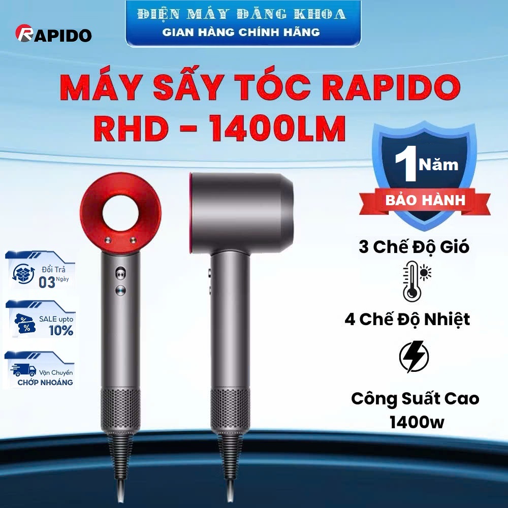 Máy sấy tóc ion âm Rapido 1400W RHD1400LM