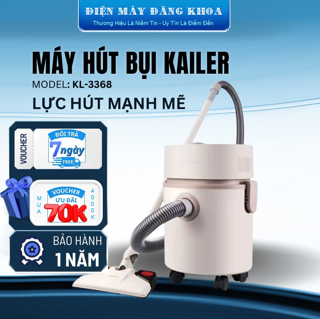 Máy hút bụi đa năng Kailer KL-3386 15L công suất 1000W