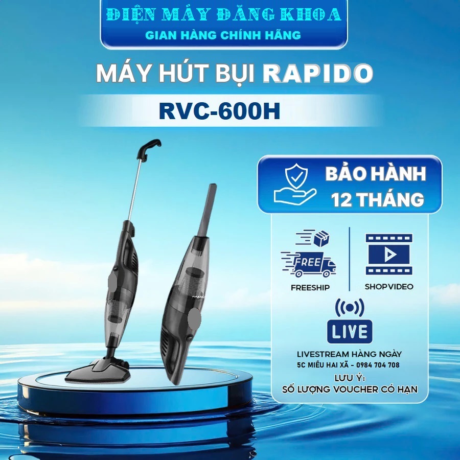 Máy hút bụi cầm tay Rapido RVC-600HC