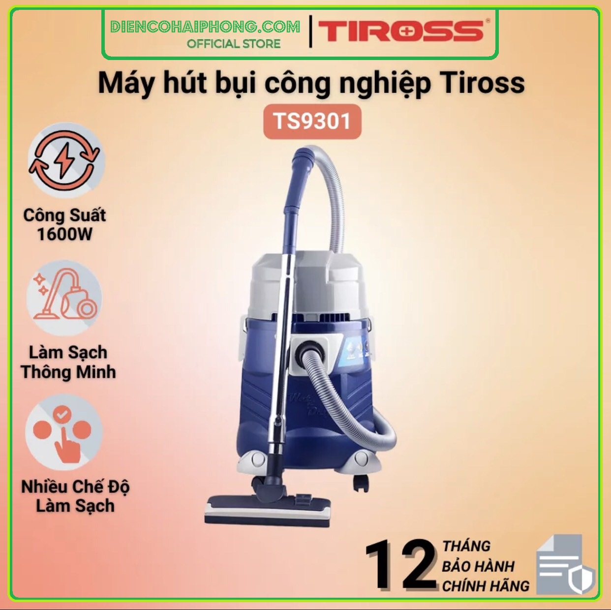 MÁY HÚT BỤI CÔNG NGHIỆP TIROSS TS9301 32L