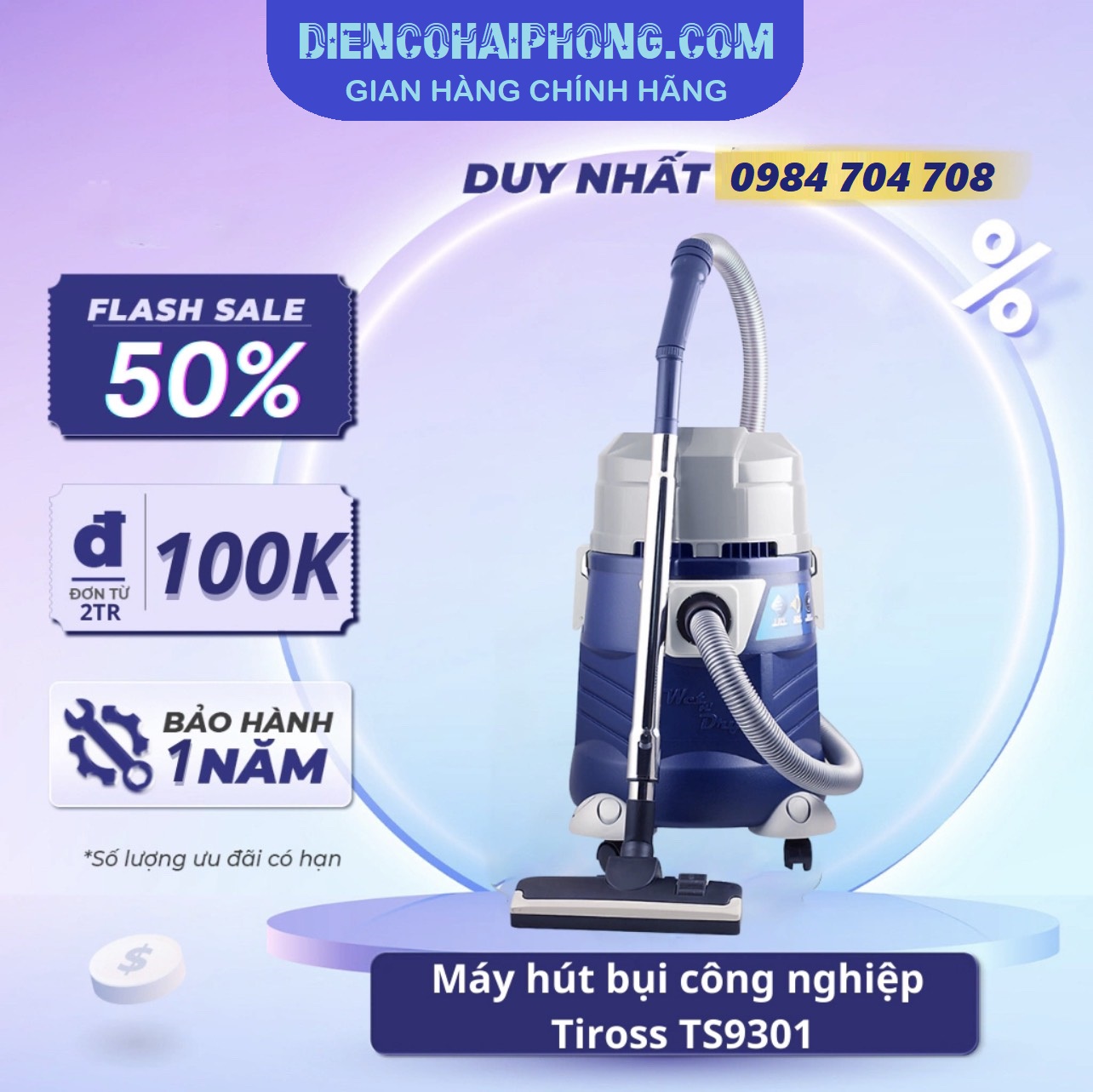 MÁY HÚT BỤI CÔNG NGHIỆP TIROSS TS9301 32L Malaysia