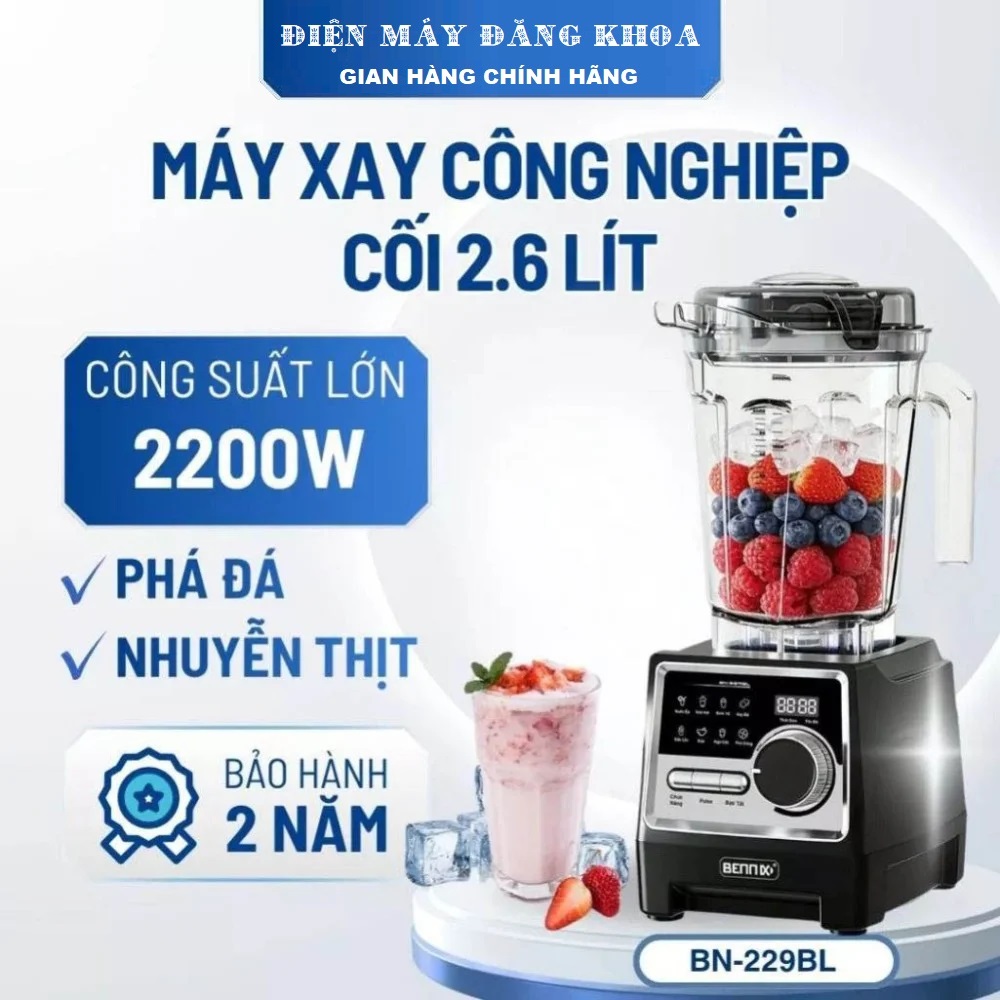 Máy xay sinh tố công nghiệp 2200W Bennix BN-229BL  2.6 lít