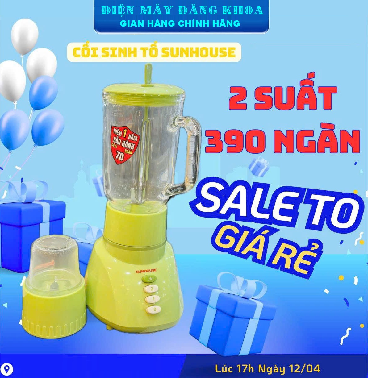 Máy xay sinh tố đa năng Sunhouse SHD 5112