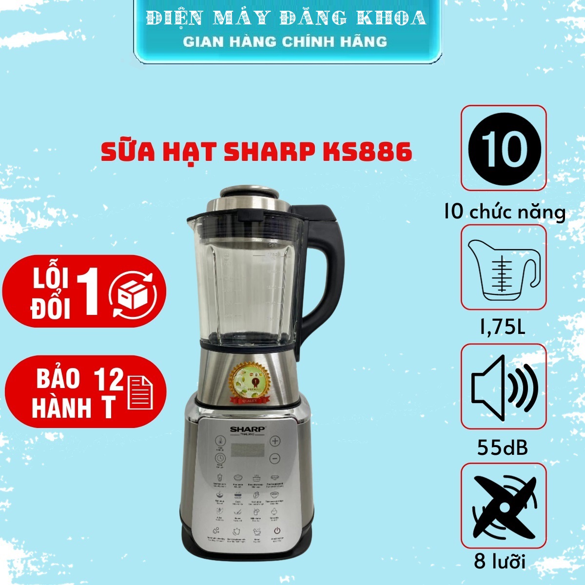 Máy làm sữa hạt đa năng SHARP SH-886
