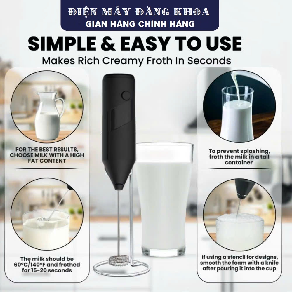 Máy Tạo Bọt Cafe chạy pin