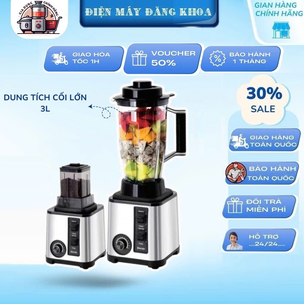 Máy Xay Sinh Tố 2 Cối Công Nghiệp Silver Crest