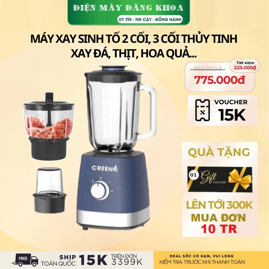 Máy xay sinh tố Creen CR-BL3450 - 3 cối