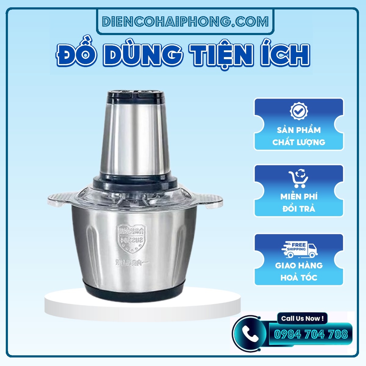 Máy xay đa năng Cối INOX 304 Công Suất 300W