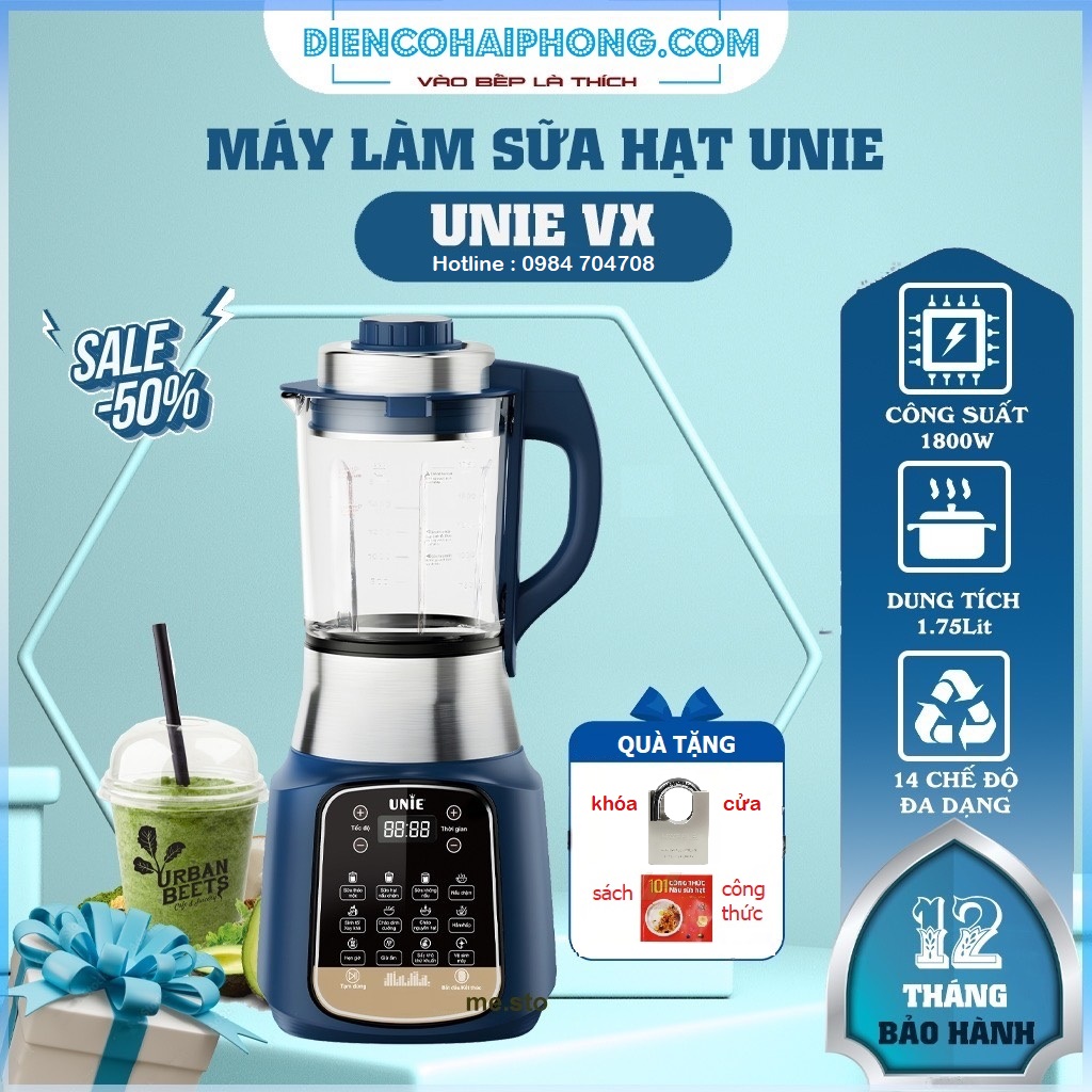 Máy làm sữa hạt UNIE VX ( Tặng khóa cửa )