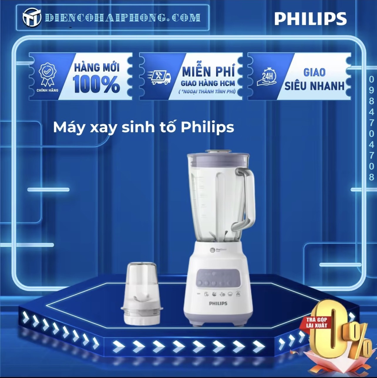 Máy xay sinh tố Philips HR2221/00 700w