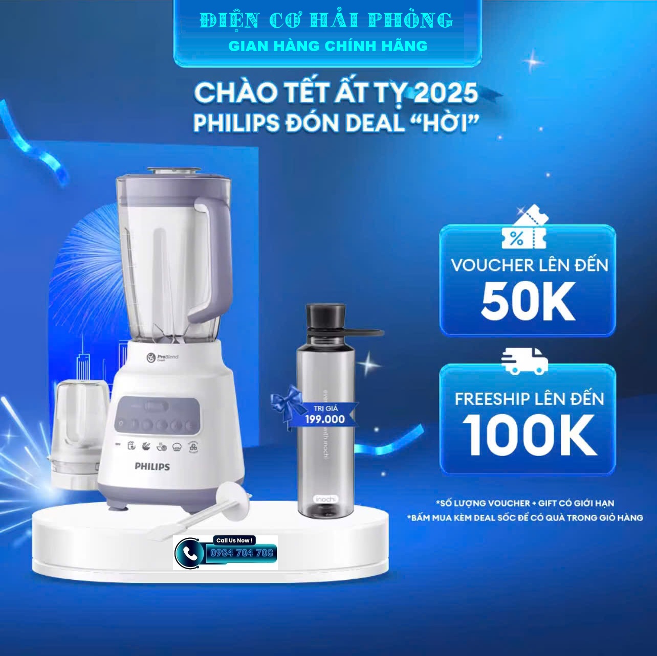 Máy xay sinh tố đa năng Philips HR2221/00 Công suất 700 W