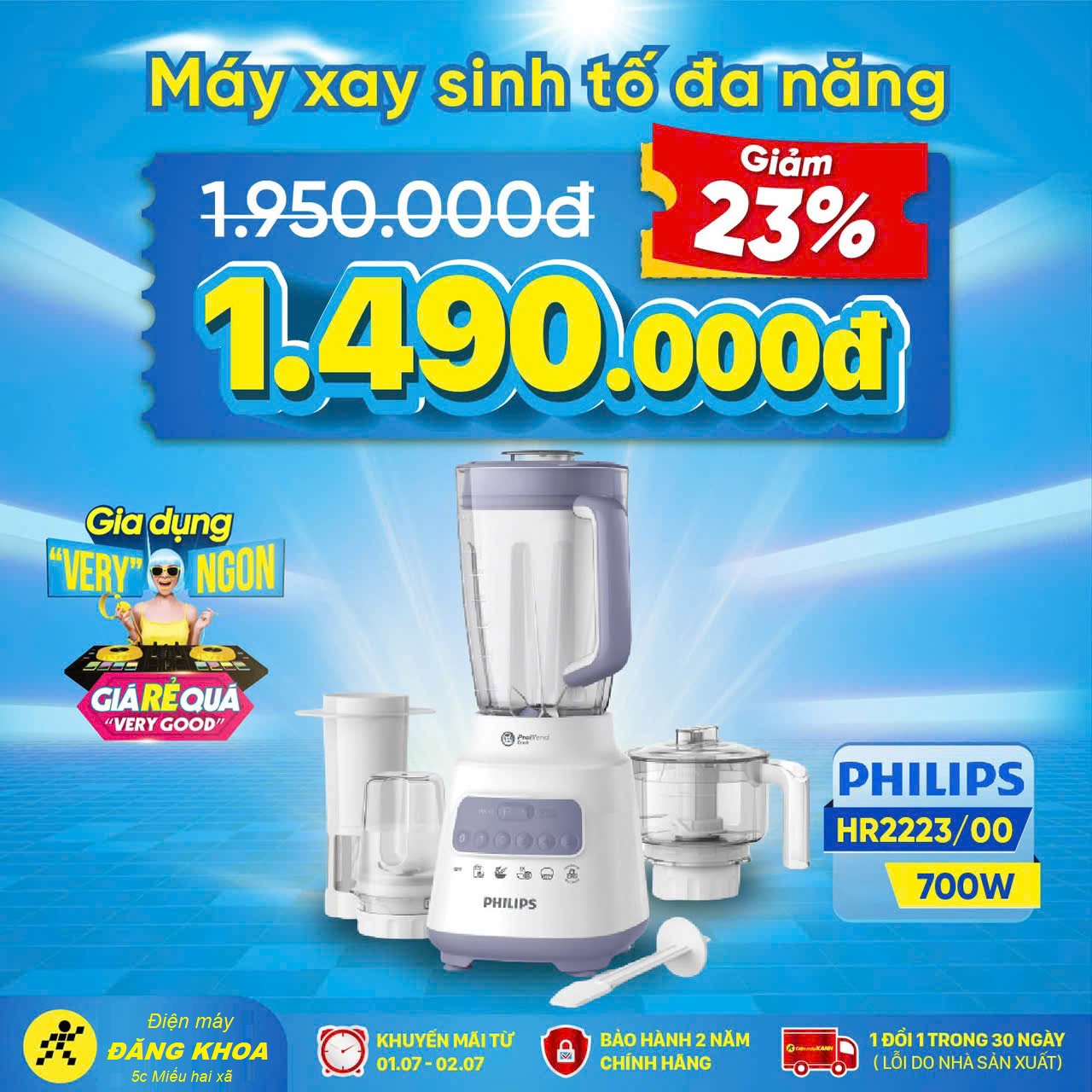 Máy xay sinh tố Philips HR2223/00 700w Thái Lan