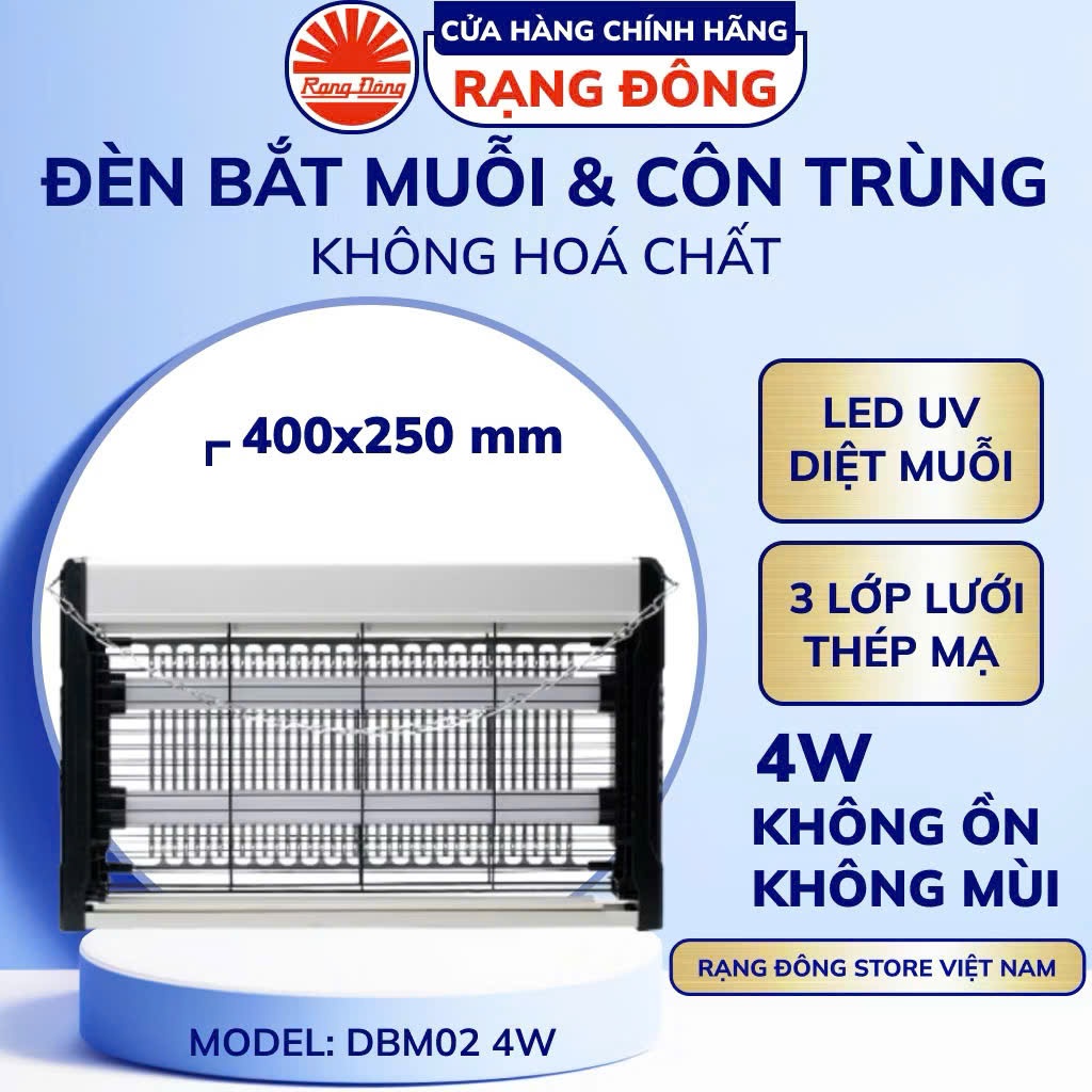 Đèn bắt muỗi Rạng đông DBM02 500x250 4W