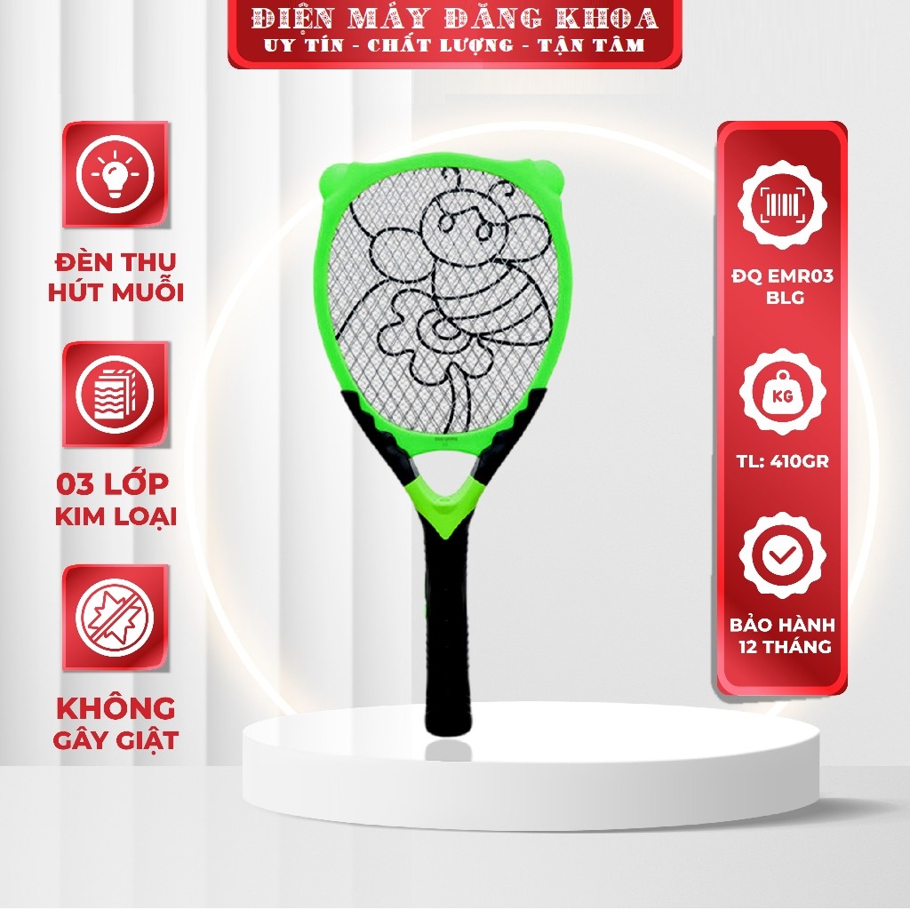 Vợt Muỗi Điện Quang EMR01 BLR (Đen-Đỏ)