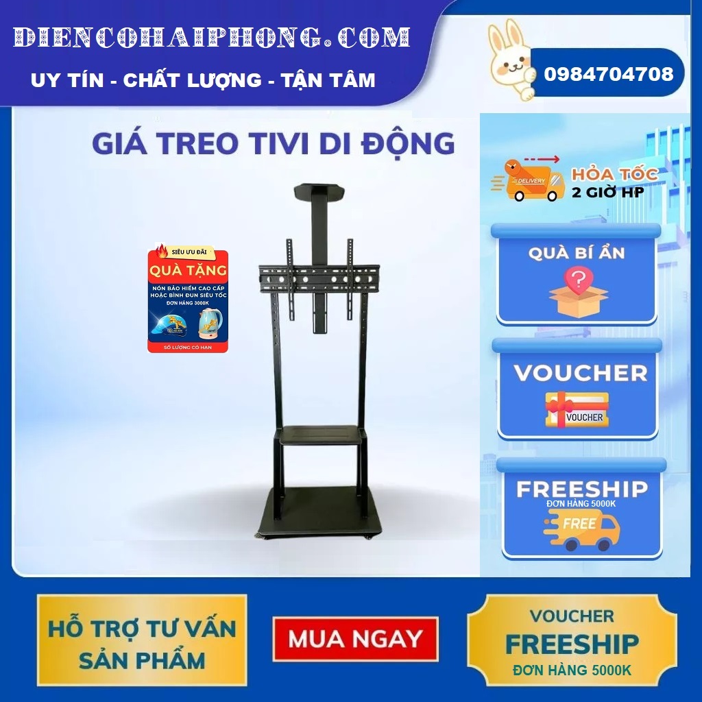 GIÁ TIVI DI ĐỘNG Ergotek 50-85INCH ( tặng ấm siêu tốc )
